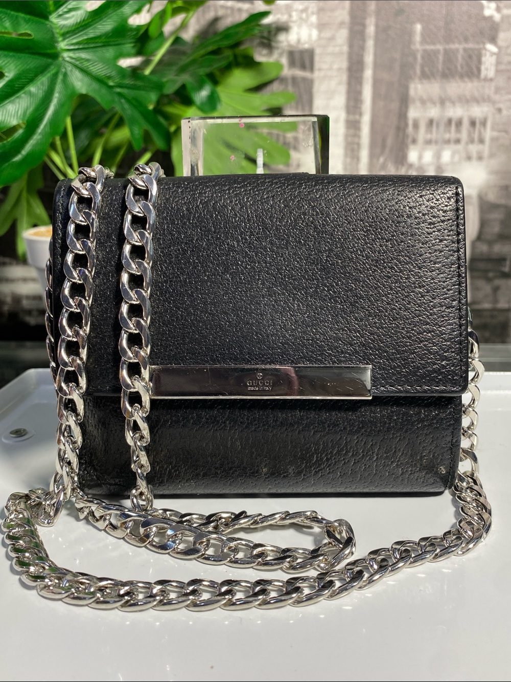 Authentic Gucci black textured leather Wallet